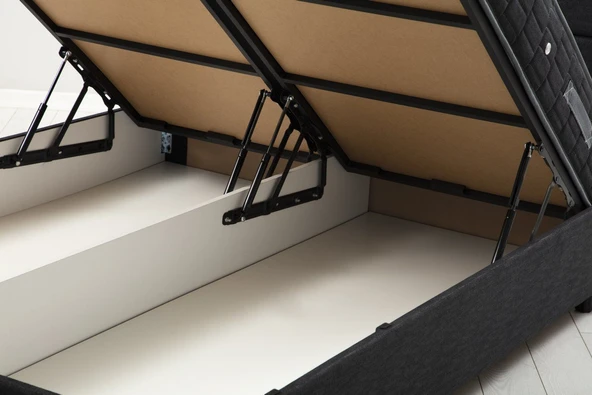 Minar Motya Baza Başlık Yatak Seti - Antrasit 120X200 - Resim 5