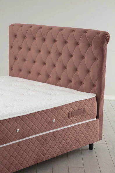 Minar Sonata Baza+Başlık+Yatak Gül Kurusu 120X200 - Resim 2