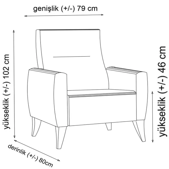 Minar Alkon Köşe Takım+Berjer-Koyu Gri 100+Koyu Gri 100 - Resim 8