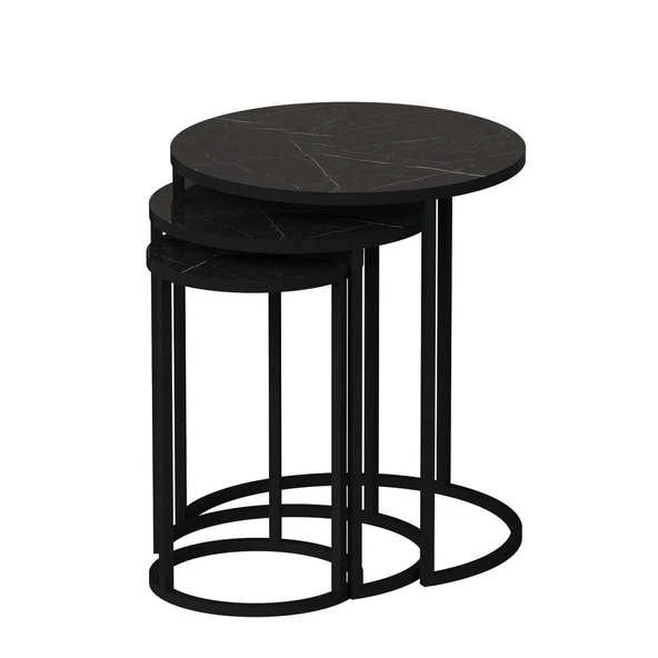 Minar Gloria Metal Ayak Zigon Sehpa-Royal Mermr - Resim 7