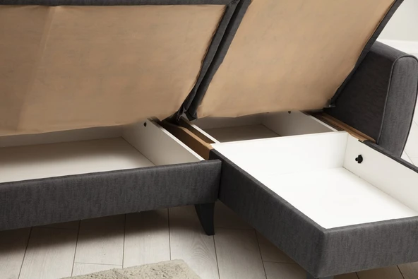 Minar Alkon Köşe Koltuk - Koyu Gri 100 - Resim 6