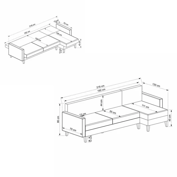 Minar Alkon Köşe Koltuk - Açık Gri 99 - 8