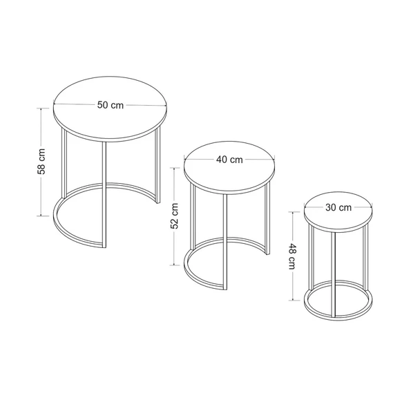 Minar Gloria Metal Ayak Zigon Sehpa-Royal Mermr - Resim 8