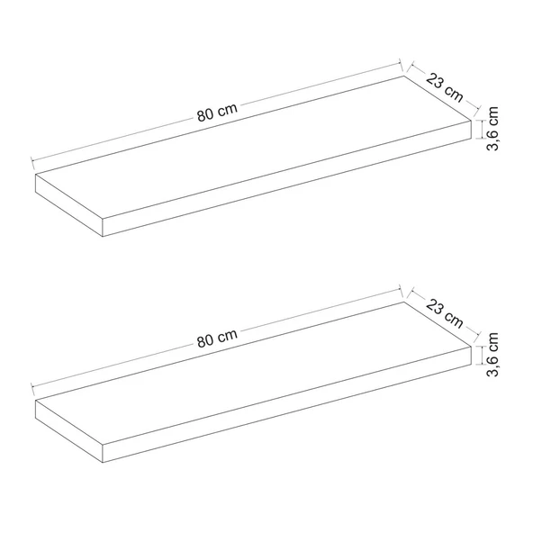 Minar Gizli Raf Tutuculu 2 Li D.Rafı 80Cm-Sonomo - 8