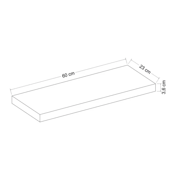 Minar Gizli Raf Tutuculu Duvar Rafı 60Cm-Beyaz - 8
