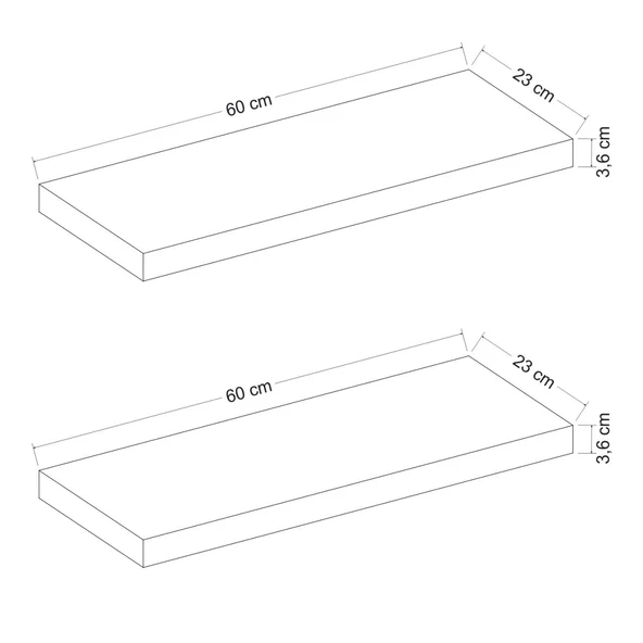 Minar Gizli Raf Tutuculu 2 Li D.Rafı 60Cm-Beyaz - 8