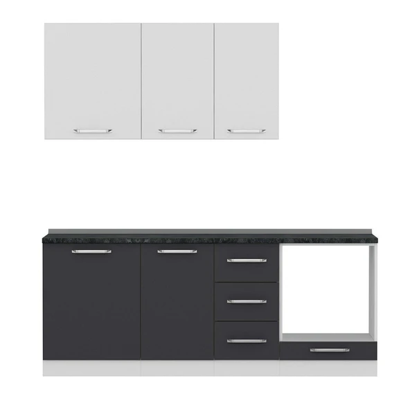 Minar 205 Cm Mutfak Dolabı Beyaz Antrasit 205-A3 - Resim 5