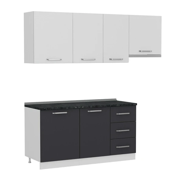 Minar 215 Cm Mutfak Dolabı Beyaz Antrasit 215-A4 - Resim 6