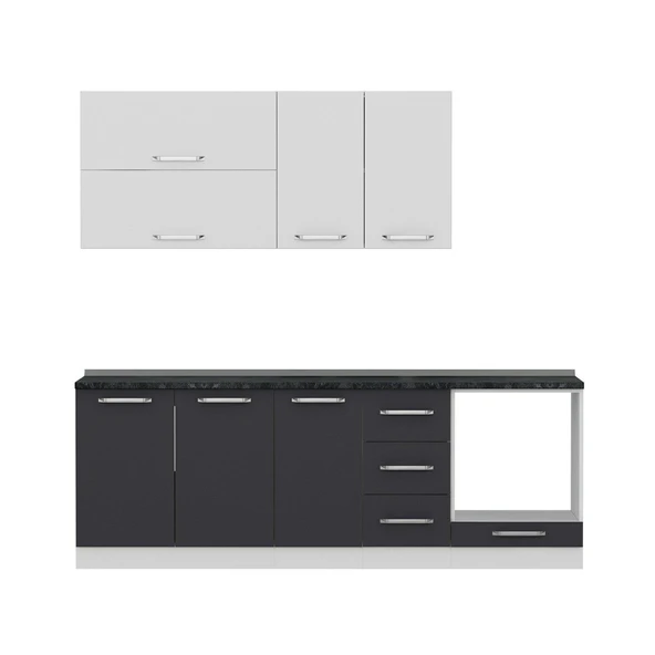 Minar 230 Cm Mutfak Dolabı Beyaz Antrasit 230-A3 - Resim 5