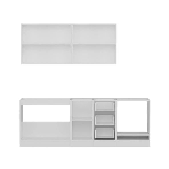 Minar 230 Cm Mutfak Dolabı Beyaz Antrasit 230-A3 - Resim 2