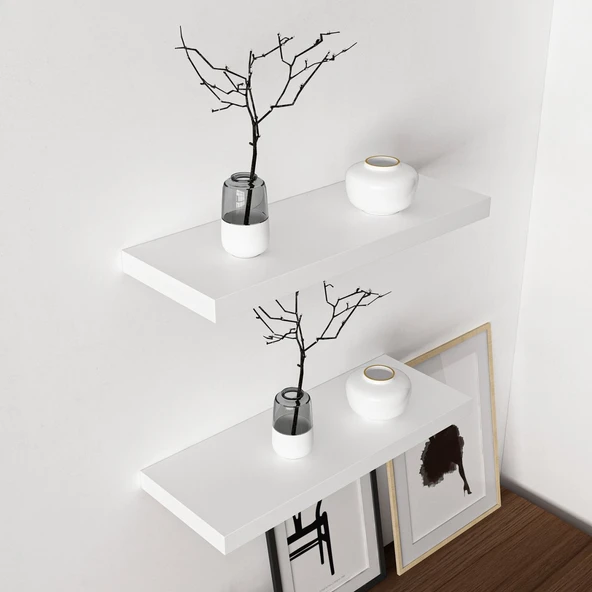 Minar Gizli Raf Tutuculu 2 Li D.Rafı 60Cm-Beyaz - 3