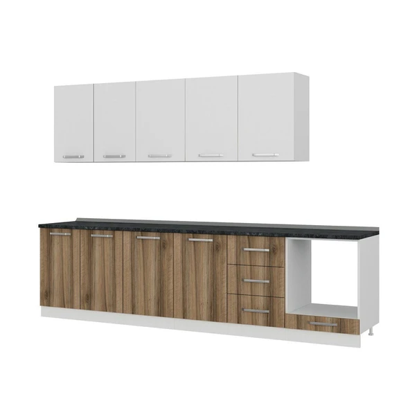 Minar 300 Cm Mutfak Dolabı Beyaz Dore 300-D4 - Resim 4