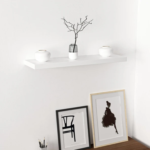Minar Gizli Raf Tutuculu Duvar Rafı 80Cm-P.Beyaz - 2