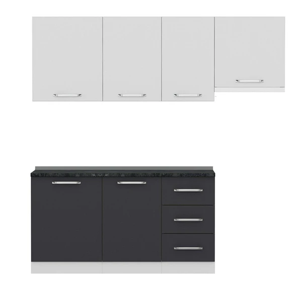 Minar 215 Cm Mutfak Dolabı Beyaz Antrasit 215-A4 - Resim 5