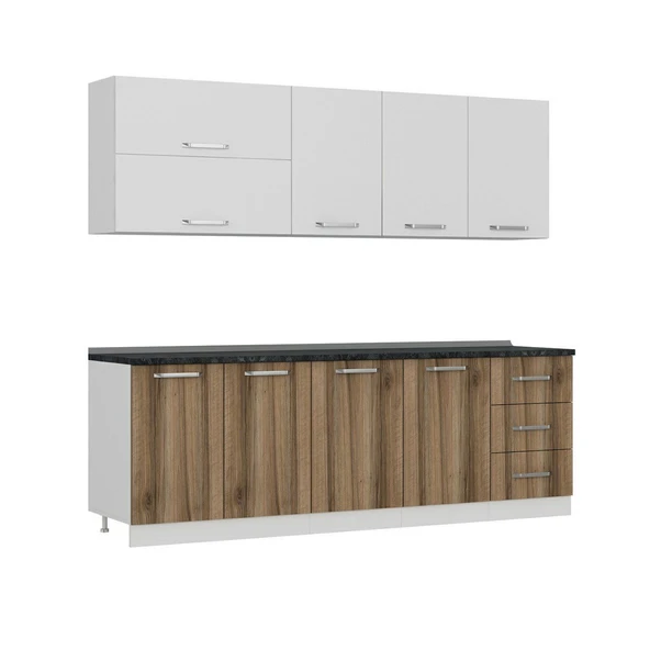 Minar 240 Cm Mutfak Dolabı Beyaz Dore 240-D2 - Resim 6