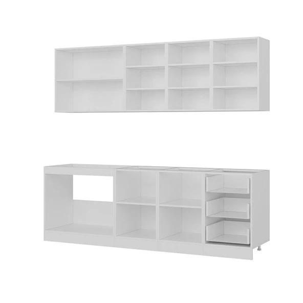 Minar 240 Cm Mutfak Dolabı Beyaz Dore 240-D2 - Resim 4