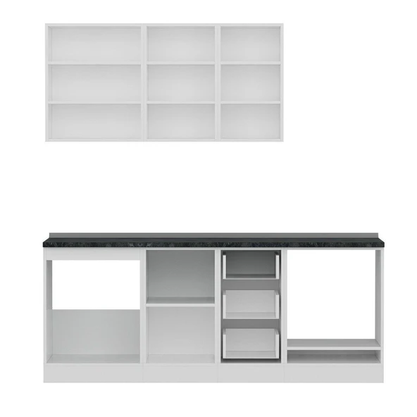 Minar 205 Cm Mutfak Dolabı Beyaz Antrasit 205-A3 - Resim 2