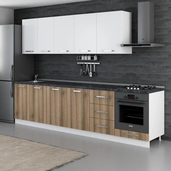 Minar 300 Cm Mutfak Dolabı Beyaz Dore 300-D4 - Resim 5