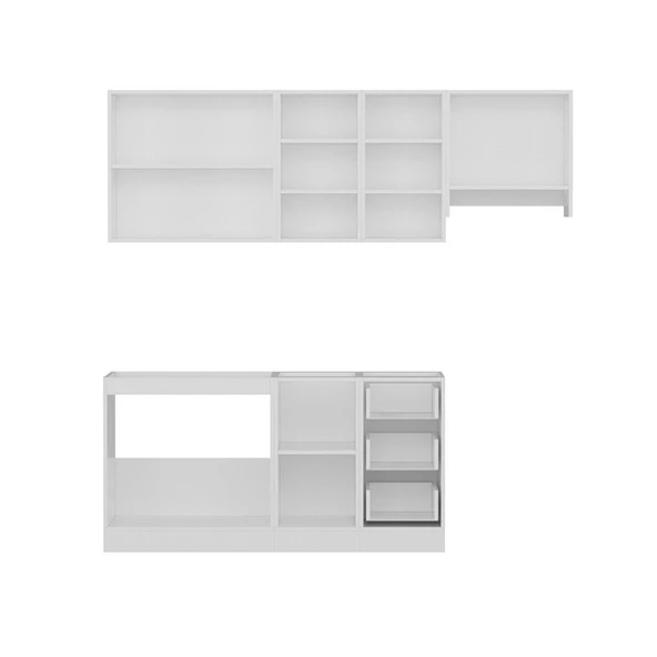 Minar 220 Cm Mutfak Dolabı Beyaz Antrasit 220-A8 - Resim 2