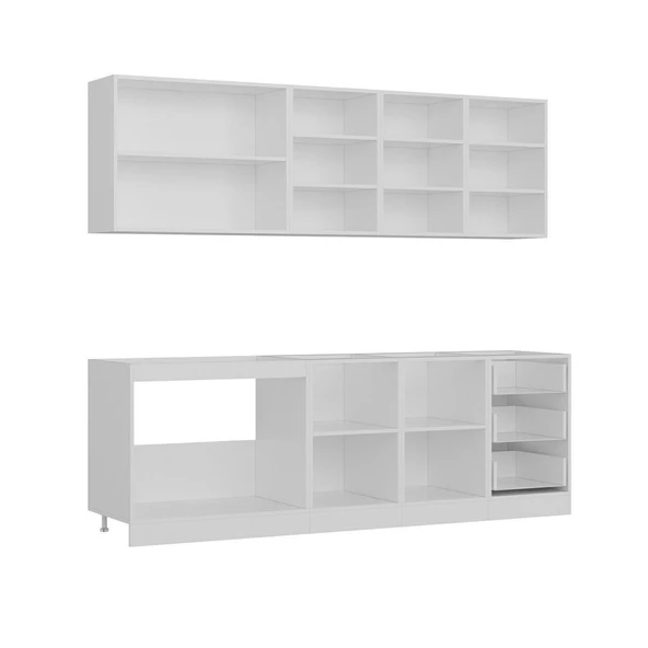 Minar 240 Cm Mutfak Dolabı Beyaz Antrasit 240-A1 - Resim 7