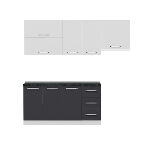 Minar 220 Cm Mutfak Dolabı Beyaz Antrasit 220-A8 - Resim 5