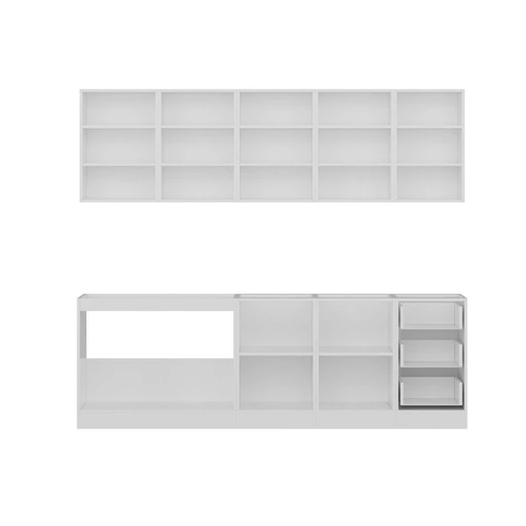 Minar 245 Cm Mutfak Dolabı Beyaz Antrasit 245-A3 - Resim 2