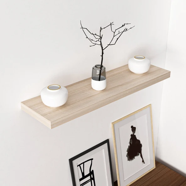 Minar Gizli Raf Tutuculu Duvar Rafı 80Cm-P.Beyaz - 6