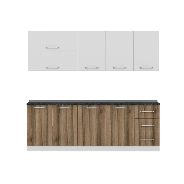 Minar 235 Cm Mutfak Dolabı Beyaz Dore 235-D2 - Resim 5