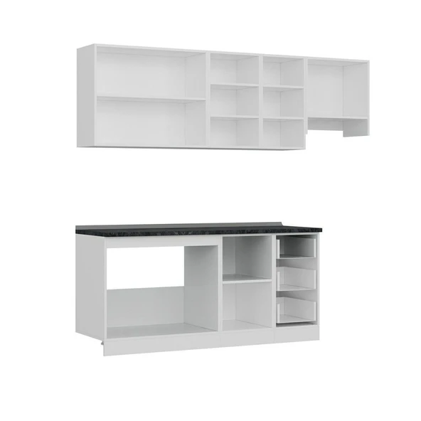 Minar 235 Cm Mutfak Dolabı Beyaz 235-B4 - Resim 7