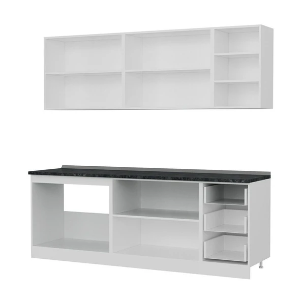 Minar 225 Cm Mutfak Dolabı Beyaz 225-B2 - Resim 4