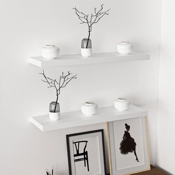 Minar Gizli Raf Tutuculu 2 Li D.Raf 80Cm-Beyaz - 2