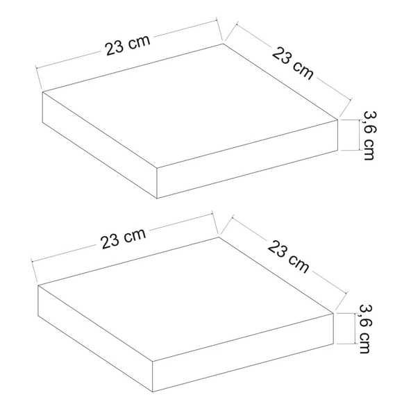 Minar Gizli Raf Tutuculu 2Li D.Rafı 23Cm-M.Siyah - 8
