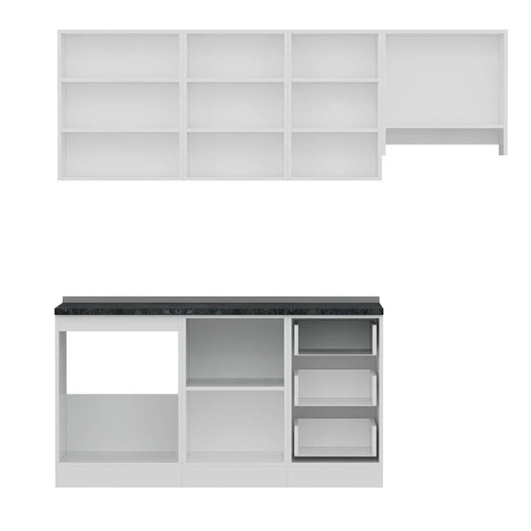 Minar 215 Cm Mutfak Dolabı Beyaz Antrasit 215-A4 - Resim 2