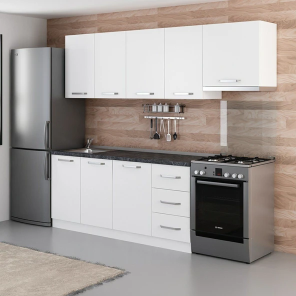 Minar 245 Cm Mutfak Dolabı Beyaz 245-B8 - Resim 3