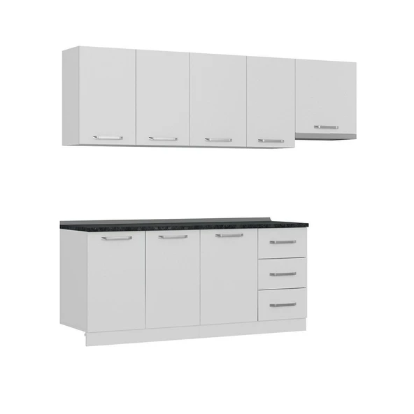 Minar 245 Cm Mutfak Dolabı Beyaz 245-B8 - Resim 6