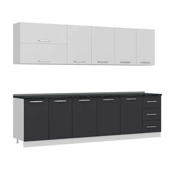 Minar 285 Cm Mutfak Dolabı Beyaz Antrasit 285-A1 - 3