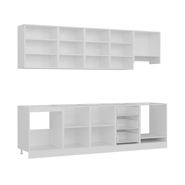 Minar 270 Cm Mutfak Dolabı Beyaz Antrasit 270-A5 - Resim 6