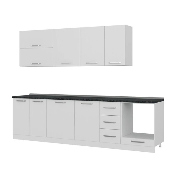 Minar 290 Cm Mutfak Dolabı Beyaz 290-B6 - Resim 4