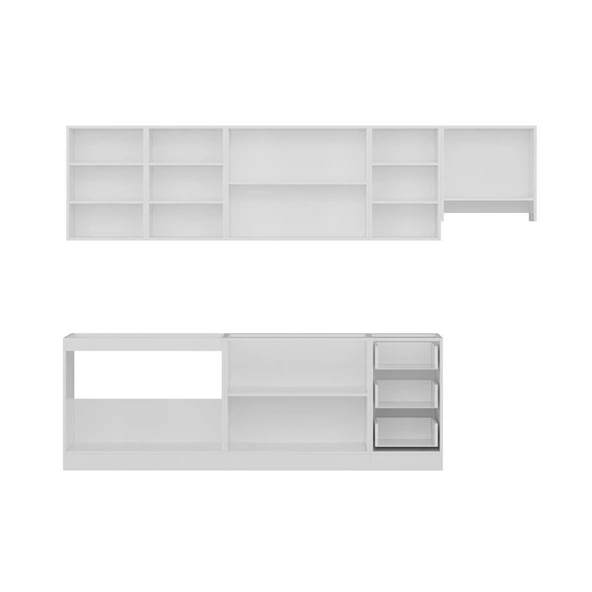 Minar 295 Cm Mutfak Dolabı Beyaz Dore 295-D4 - Resim 7