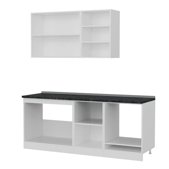 Minar 200 Cm Mutfak Dolabı Beyaz Dore 200-D6 - Resim 4