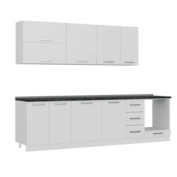 Minar 290 Cm Mutfak Dolabı Beyaz 290-B6 - Resim 3