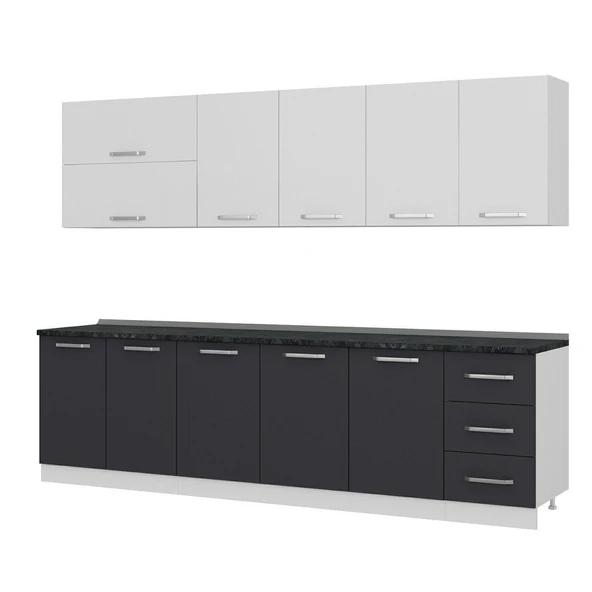 Minar 285 Cm Mutfak Dolabı Beyaz Antrasit 285-A1 - 4