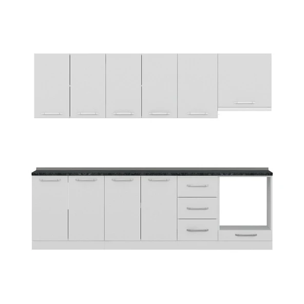 Minar 265 Cm Mutfak Dolabı Beyaz 265-B5 - Resim 2