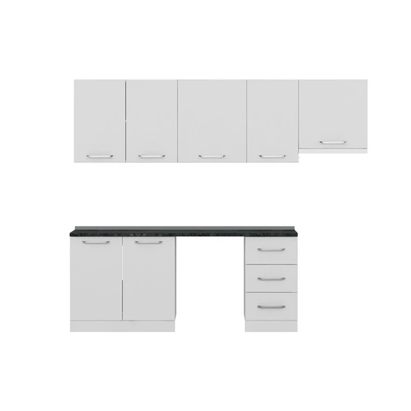 Minar 255 Cm Mutfak Dolabı Beyaz 255-B12 - Resim 4