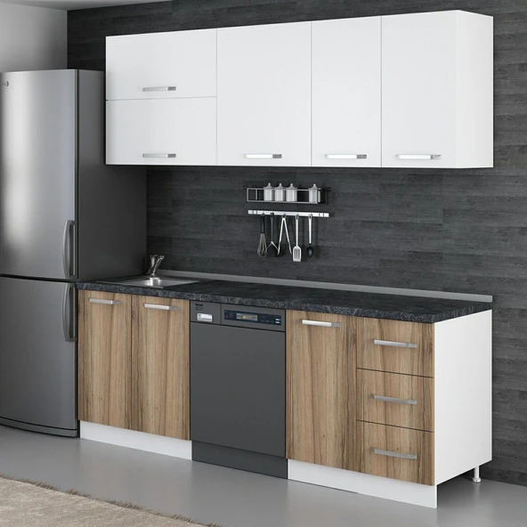 Minar 220 Cm Mutfak Dolabı Beyaz Dore 220-D10 - Resim 5