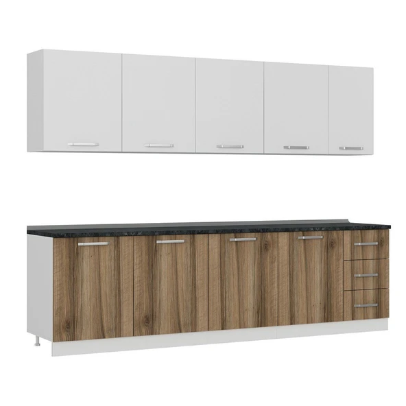 Minar 285 Cm Mutfak Dolabı Beyaz Dore 285-D2 - Resim 3