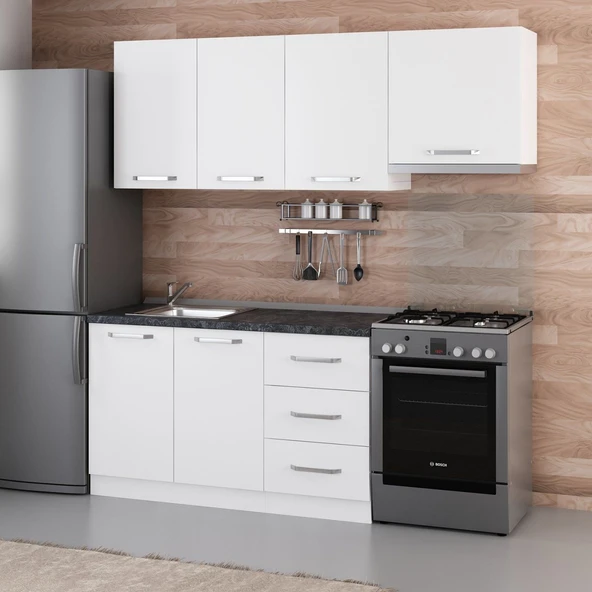 Minar 200 Cm Mutfak Dolabı Beyaz 200-B4 - Resim 3