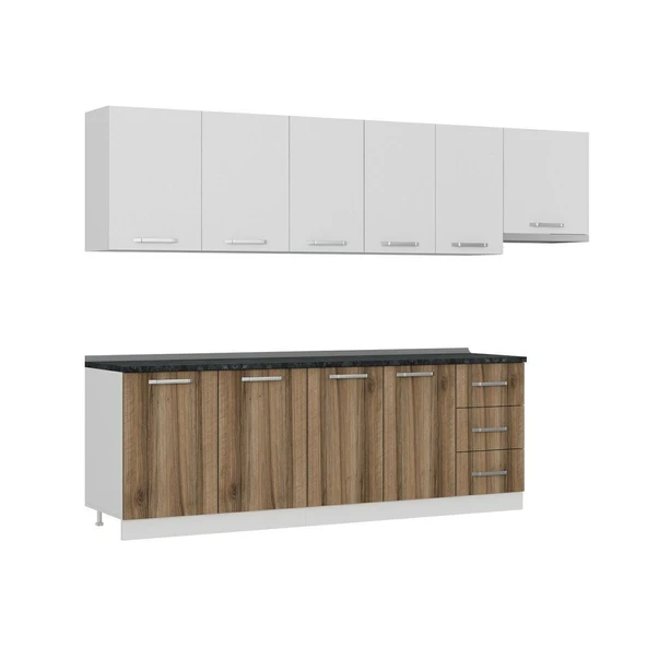 Minar 295 Cm Mutfak Dolabı Beyaz Dore 295-D4 - Resim 3