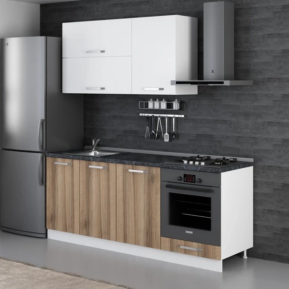 Minar 200 Cm Mutfak Dolabı Beyaz Dore 200-D6 - Resim 5