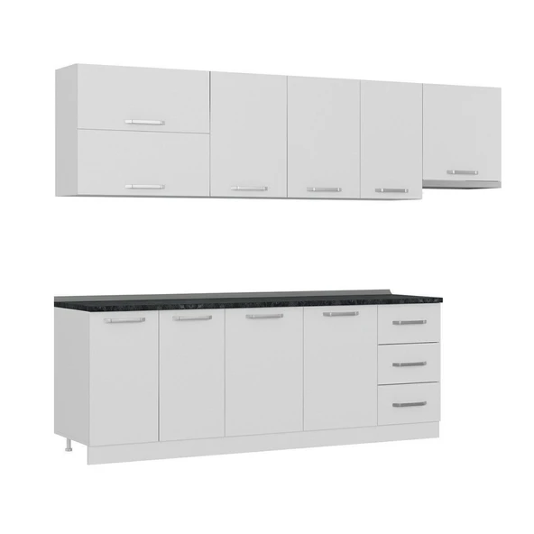 Minar 285 Cm Mutfak Dolabı Beyaz 285-B4 - Resim 3